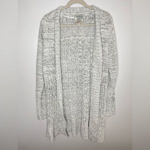 Snails & Cinnamon Cardigan Womens Large Black White Marled Chenille Long